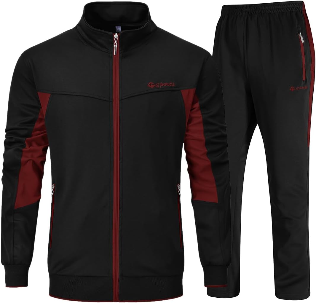 51AjkEojesL._AC_SL1100_.jpg Men's Tracksuits Outfits Set 2 Piece Jogging Suits Warm Up Sweatsuits Sweat Track Suits Sets - Image 1