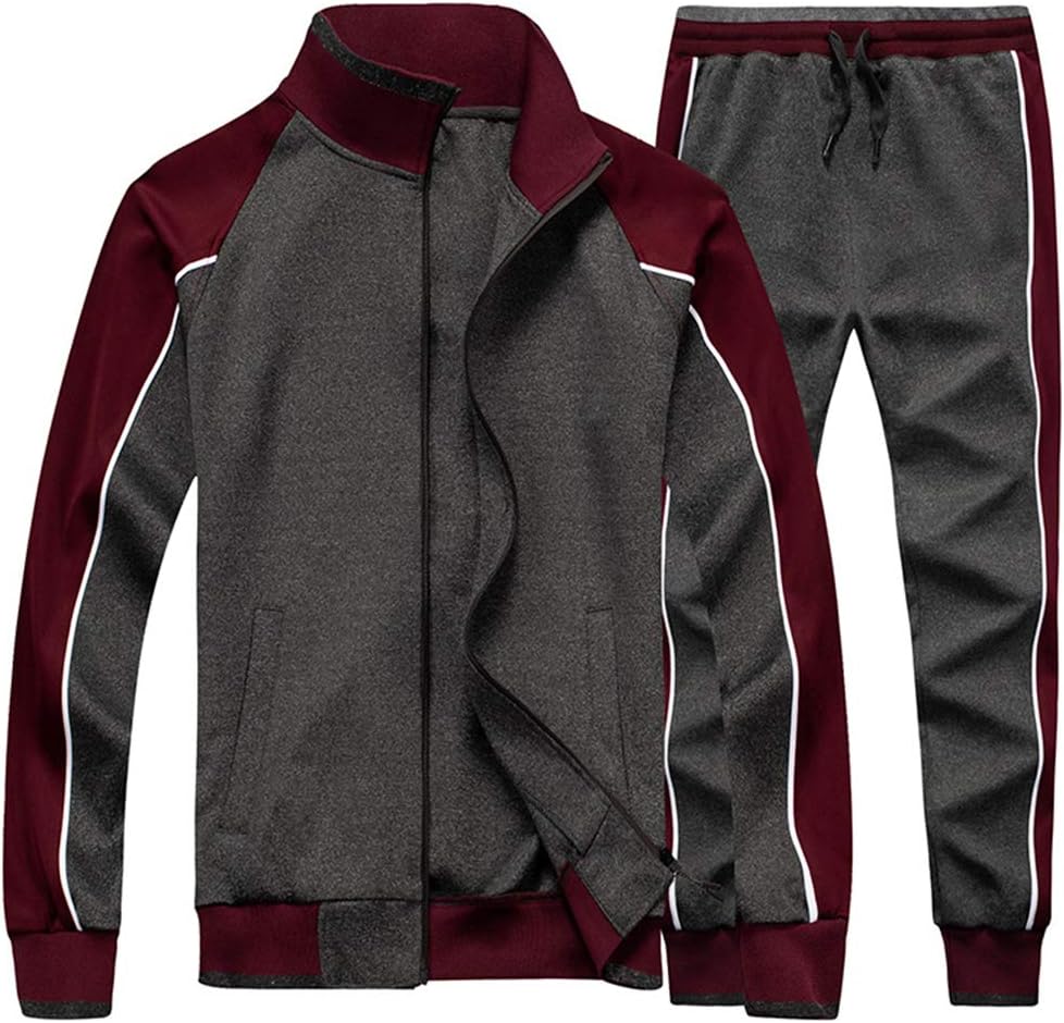 61CkxDAgXDL._AC_SL1001_.jpg Men's Tracksuit 2 Pieces Sweat Suits Casual Full Zip Long Sleeve Outfit Sports Jogging Suits Set - Image 1