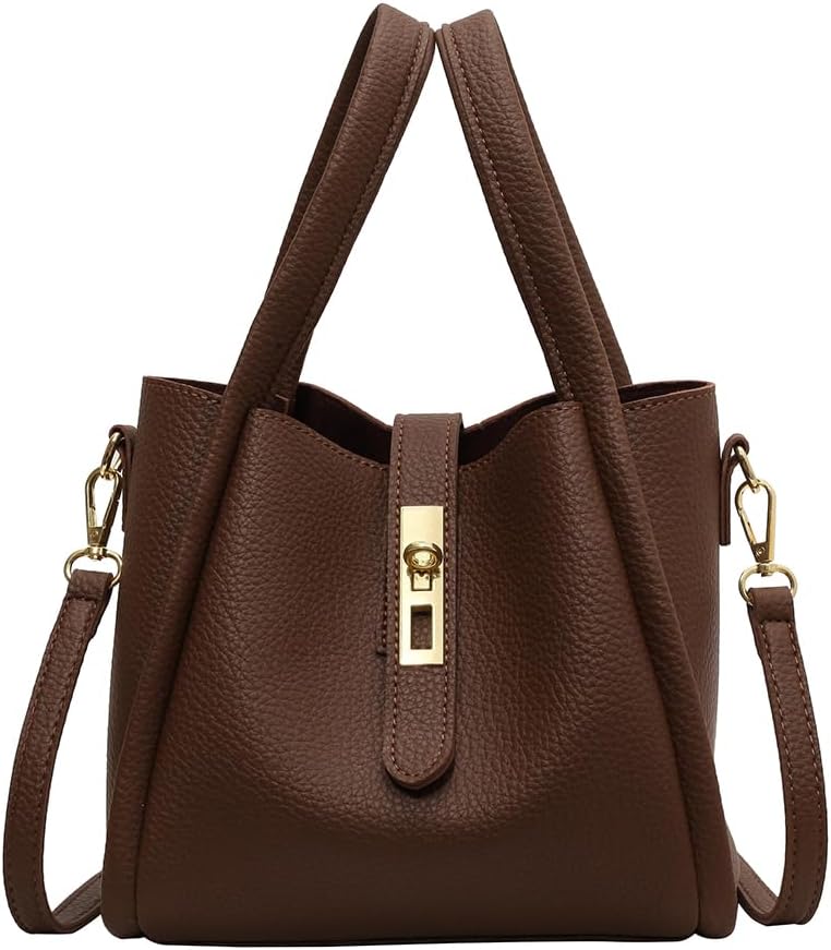 61uq-hGz2L._AC_SL1001_.jpg Bucket Bag for Women,Trendy Bucket Crossbody Bag Small Vintage Elegant Tote Bag Women's Shoulder Handbags Cluth Purse - Image 1