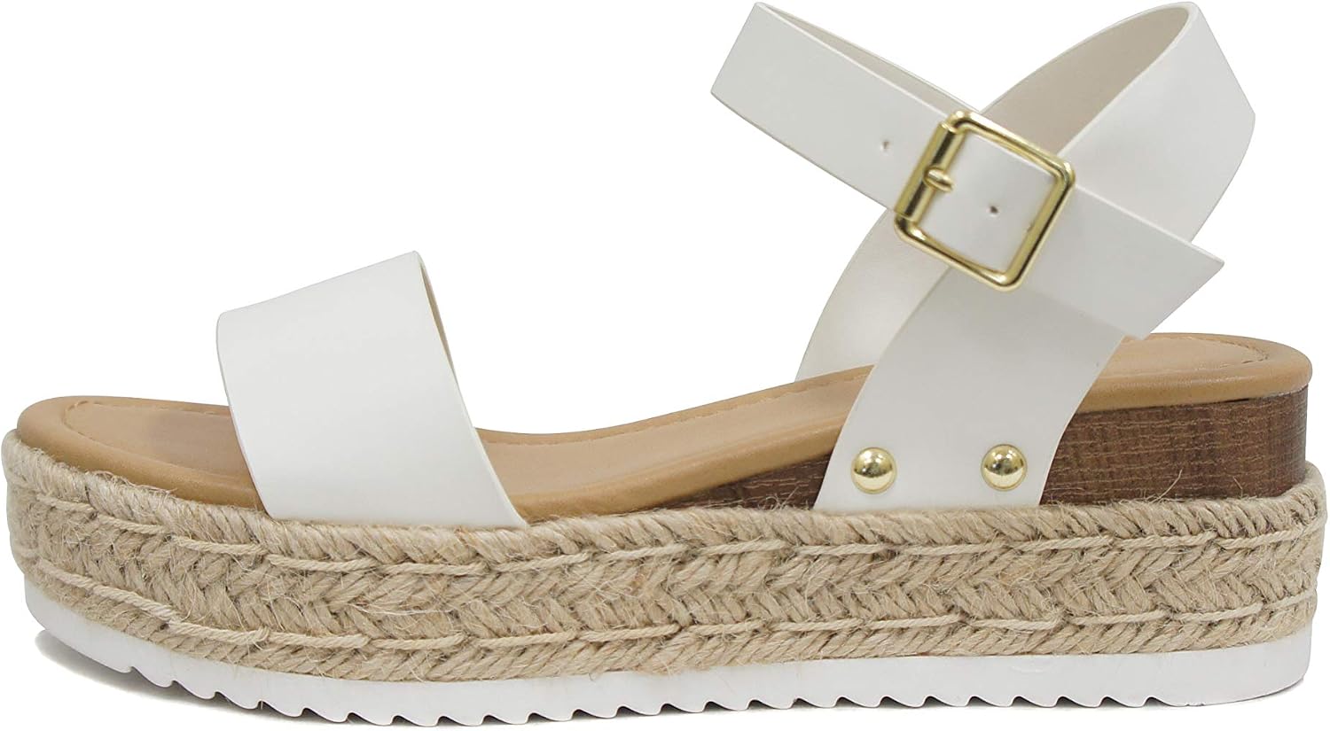 71HBmDQoYDL._AC_SL1500_.jpg Women Open Toe Ankle Strap Platform Espadrille Sandal - Image 1