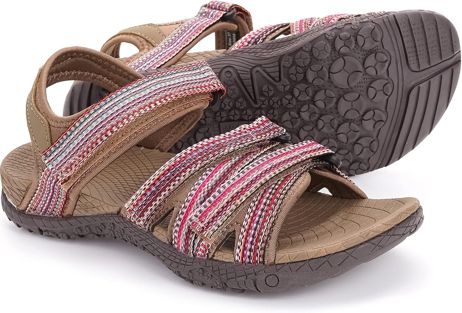 81HEk-5oE8L._AC_SL1500_.jpg Women Hiking Sandals with Arch Support | Adjustable Hook and Loop Straps | Durable Sport Sandals for Outdoor Adventure - Image 1