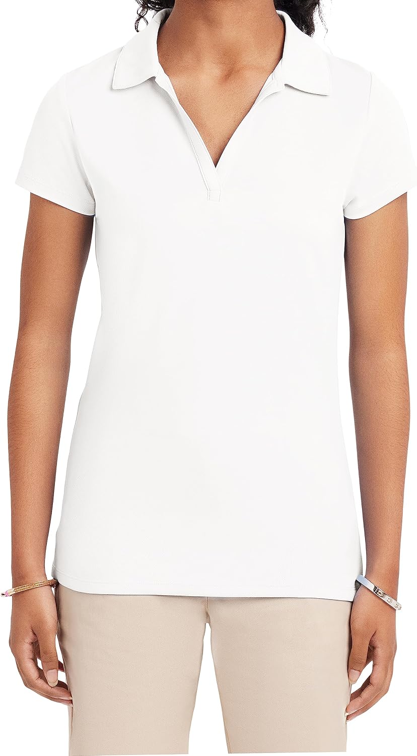 81cWgEOoGTL._AC_SL1500_.jpg Women's Uniform Short Sleeve Polo Shirt, Button Closure, Moisture Wicking Performance Material & Fade Resistant - Image 1